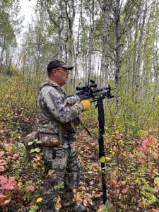 crossbow on a shooting stick